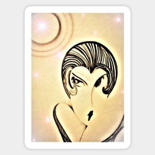 starburst flapper mod girl, Jackie Smith ,House of Harlequin Sticker